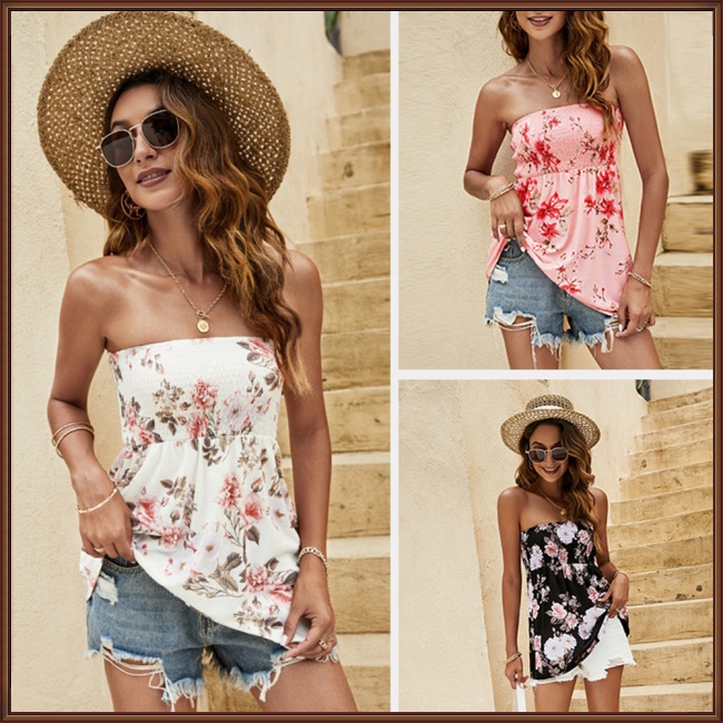 Áo Ống Không Tay In Hoa Thời Trang Mùa Hè Dành Cho Nữ
