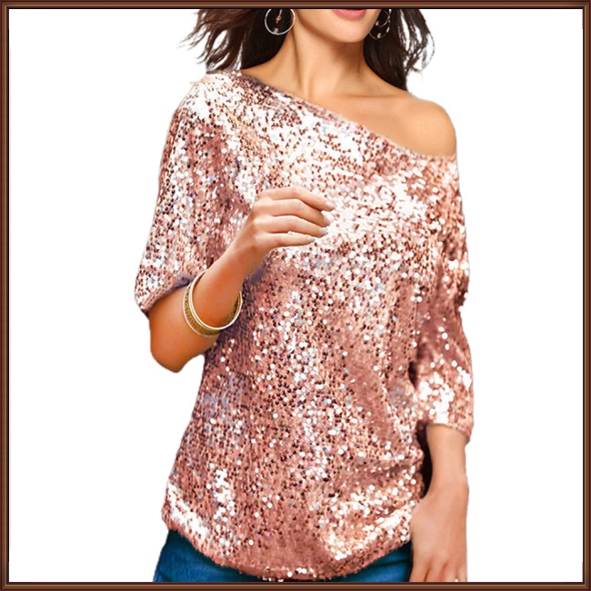 Áo Thun 100% Polyester Tay Lửng Hở Vai Màu Sắc Trơn Thời Trang Dành Cho Nữ