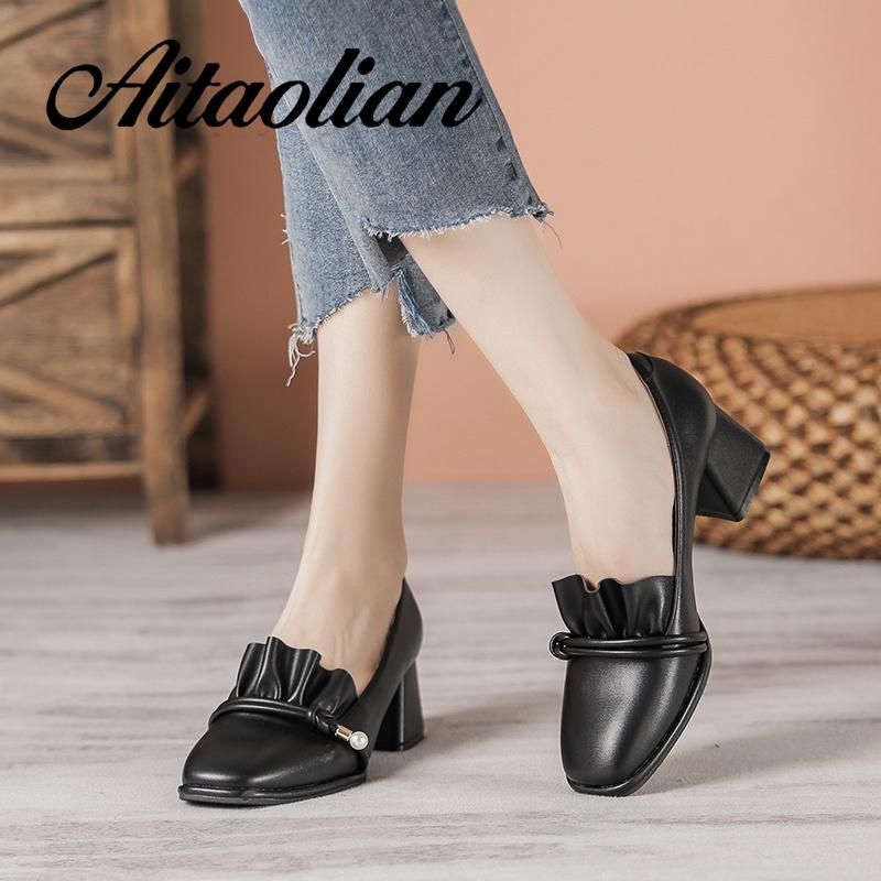 Giày Cao Gót 5cm Da Mềm Thời Trang Cho Nữ