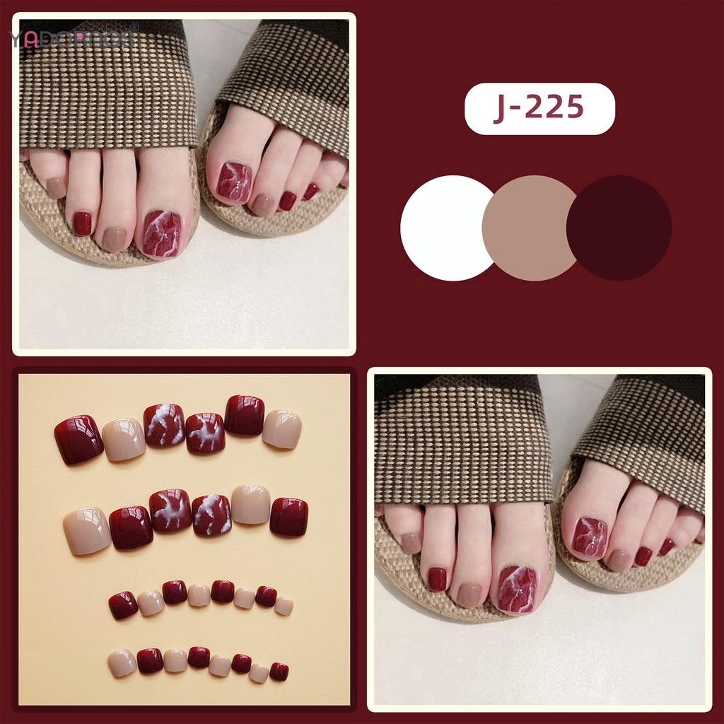 Yadornos Giày Móng Chân Giả Dạng Nhấn In Vân Cẩm Thạch Bền Và Không Bao Giờ Xẻ Tà