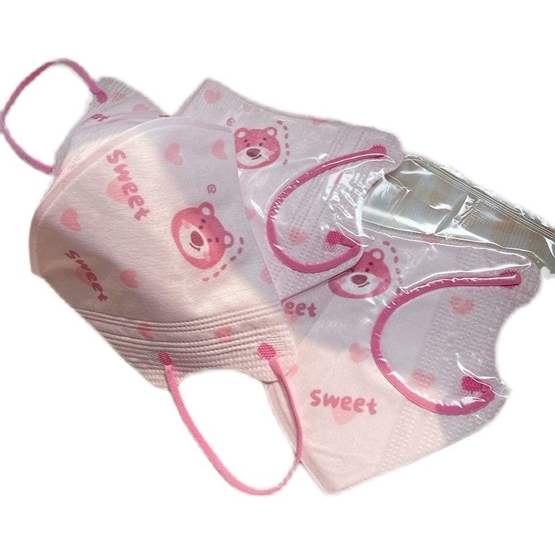 Disney Khẩu Trang In Hình Gấu 3d Ba Chiều Dễ Thương Dành Cho Bé Gái