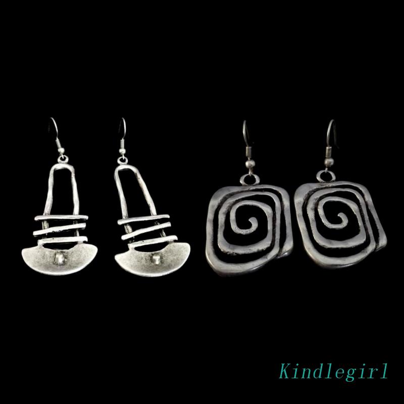 Bông Tai Hình Cầu Thang Xoắn Ốc Bằng Kim Loại Phong Cách Punk Cổ Điển Thời Trang Cho Nữ