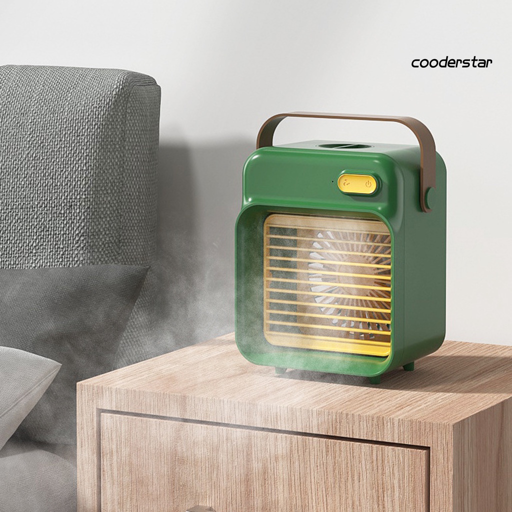 Quạt Điều Hòa Không Khí Để Bàn 3 Tốc Độ 2400mAh Có Thể Sạc Lại Phong Cách Retro