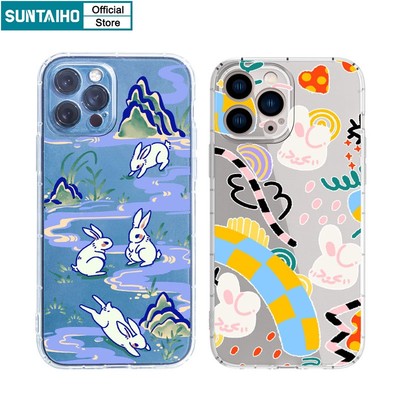 Suntaiho Ốp lưng iphone Ốp Điện Thoại TPU Mềm Trong Suốt Chống Bẩn In Hình Graffiti Cho IPhone 11 Pro Max 14 12 13 XS X XR XS Max 7 8 Plus