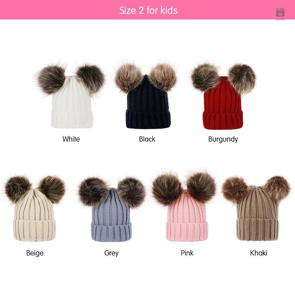 Mũ beanie Trùm Đầu Đính Quả Bông Dễ Thương Cho Bé