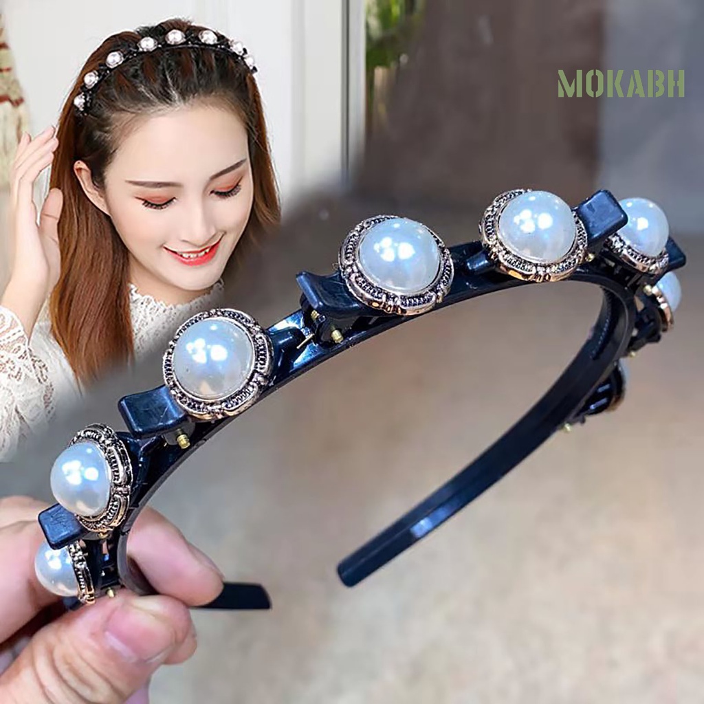 Băng Đô Cài Tóc Bằng Acrylic Đính Đá Lấp Lánh Dễ Thương Chống Trượt Thời Trang Cho Nữ