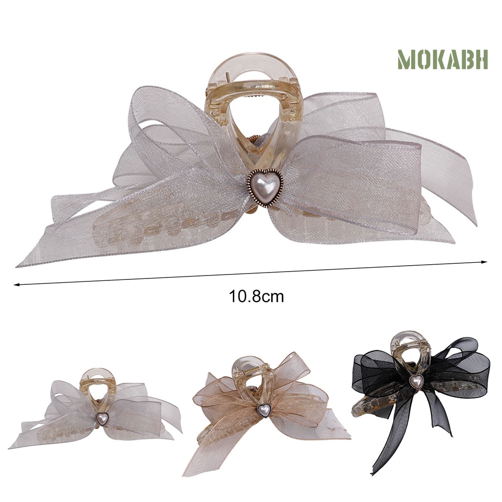 Kẹp Tóc Hình Nơ Đính Ngọc Trai Giả Và Dây Ruy Băng Thời Trang Cho Nữ