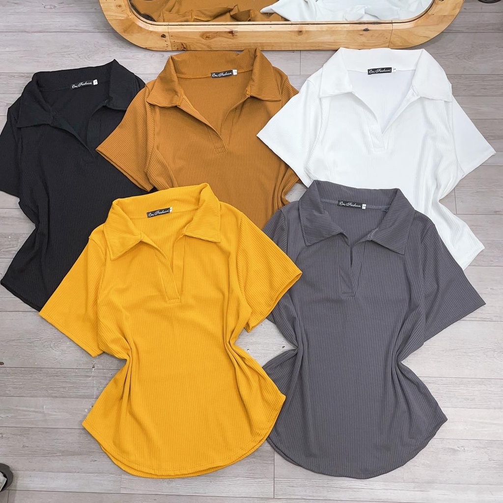 Áo thun polo bigsize, áo thun gân dáng vừa bigsize có giản vải gân G120 | BigBuy360 - bigbuy360.vn