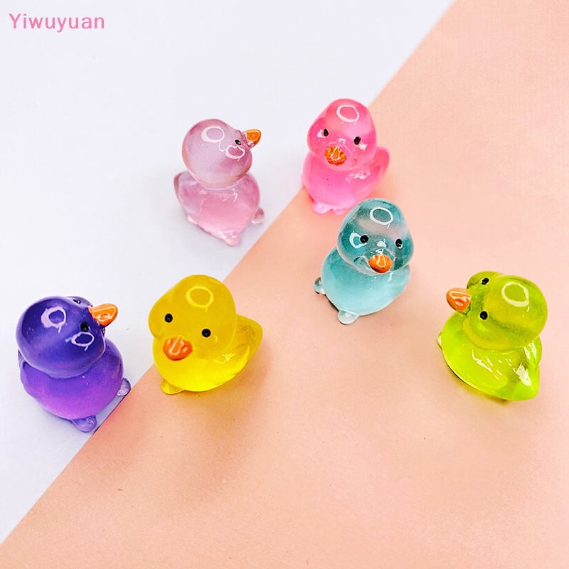 Bộ 2 Tượng Vịt Mini Bằng Nhựa Phát Quang Trang Trí Tiểu Cảnh Mới