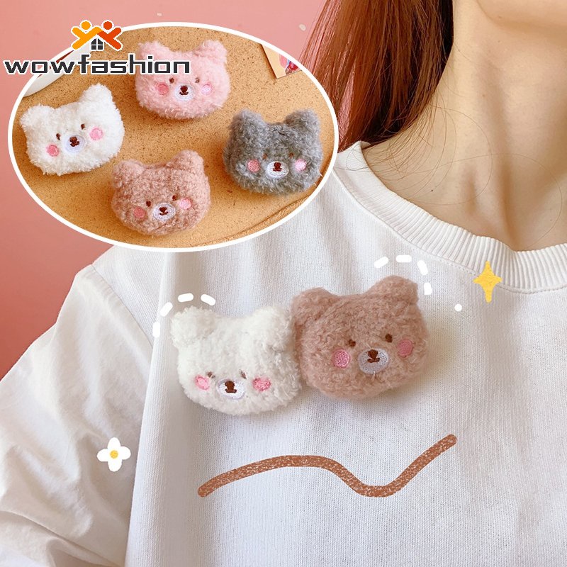 Ghim cài áo hình gấu nhồi bông thiết kế nhỏ nhắn dễ thương