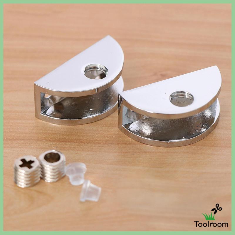 Bộ 2 Giá Đỡ Kính Hình Tròn Bằng Hợp Kim Kẽm Kích Thước 6-8mm Có Thể Điều Chỉnh Tiện Dụng