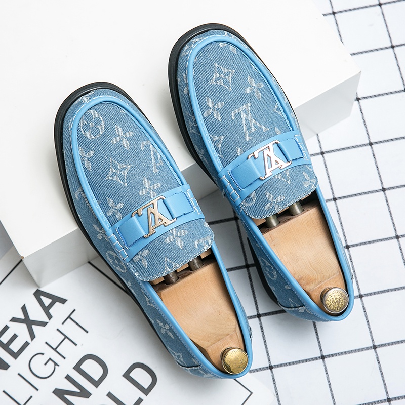 Giày Lười Da In Họa Tiết Thời Trang Cho Nam