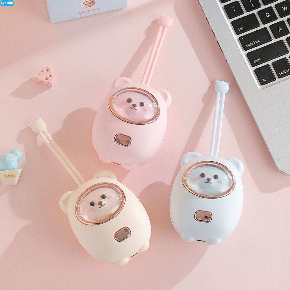 Tay ủ có thể sạc lại dễ thương Gấu hình dạng tái sử dụng tay ấm hơn Sưởi ấm nhanh RGB ánh sáng sưởi ấm Pad CYN
