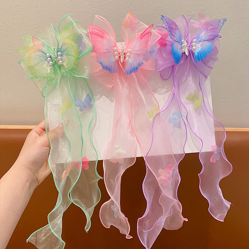 Haimeikang Kẹp Tóc Thắt Bím Đuôi Ngựa Có Thể Di Chuyển Đổi Màu Gradient Ngọt Ngào Mới Cho Nữ