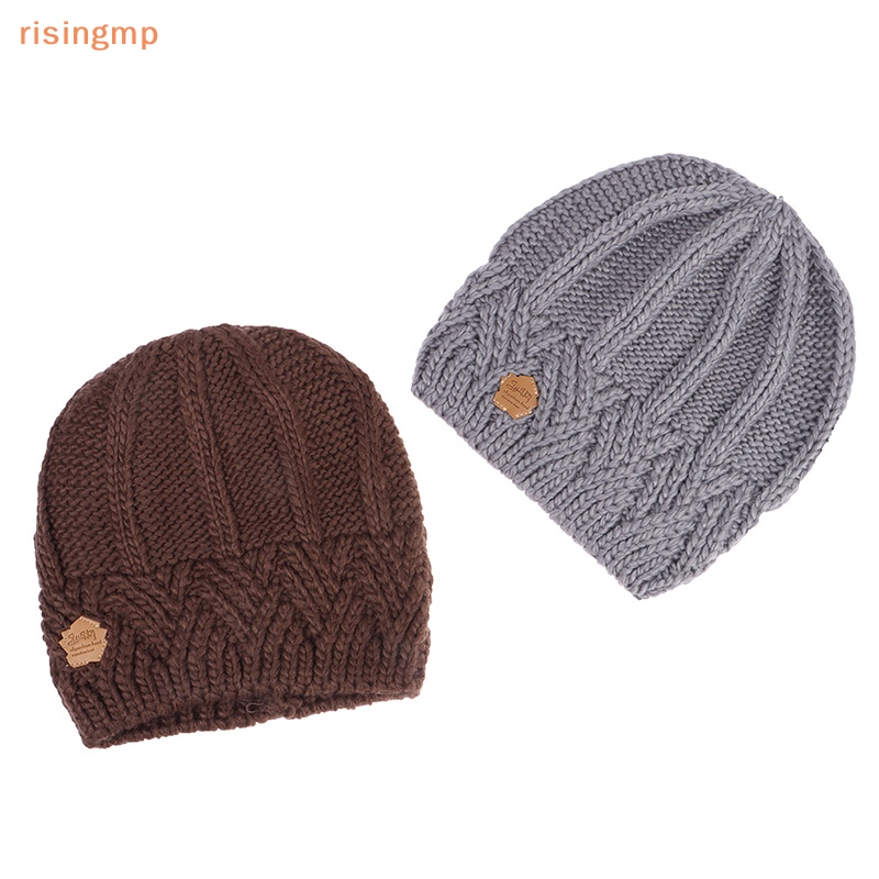 [risingmp] Mũ Beanie Dệt Kim Dày Co Giãn Giữ Ấm Mùa Thu Đông Cho Nữ