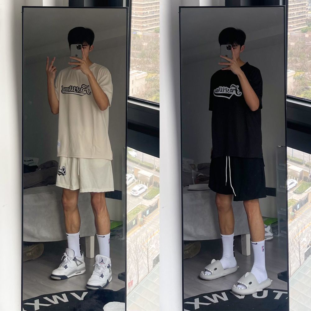 Áo Thun Thể Thao Tay Lỡ Dáng Rộng Thoáng Khí Nhanh Khô Phong Cách Mỹ 2023 Cho Nam