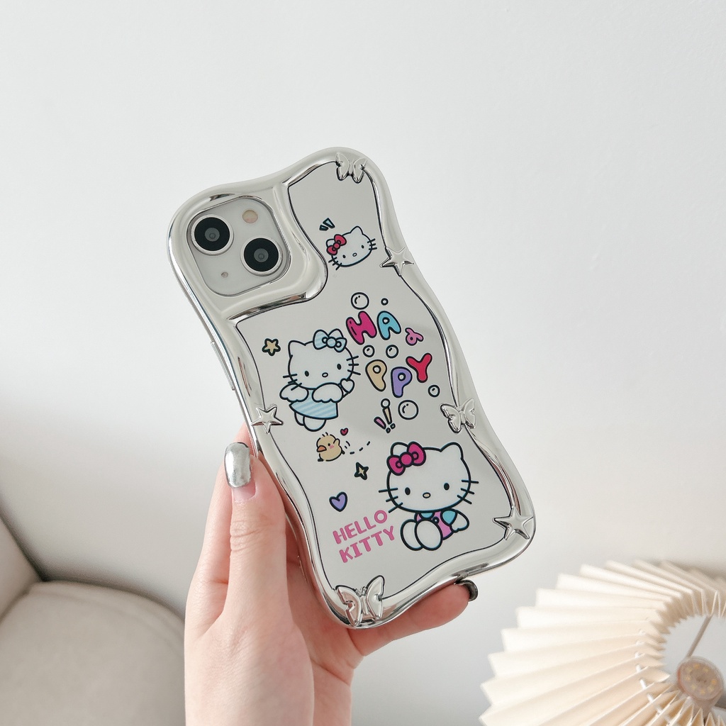 Ốp Điện Thoại PC Cứng Chống Sốc Mạ Điện Họa Tiết Hello Kitty Dễ Thương Cho iphone 14 13 12 11 Pro Max