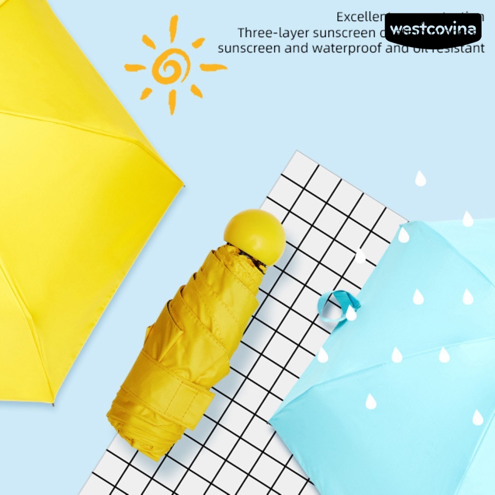 [COD]☁Dù Gấp 5 Khúc Mini Chống Tia UV Chống Gió Chống Nắng Cho Nữ