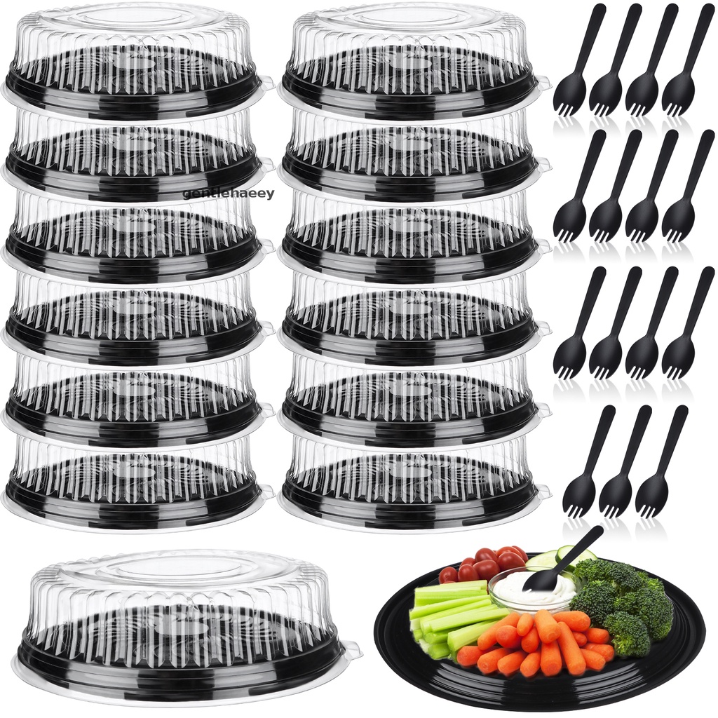 Set 15 Khay Phục Vụ Chịu Được Sức Nặng 12 Inch Có Nắp Trong Suốt Và Khay Để Cọc