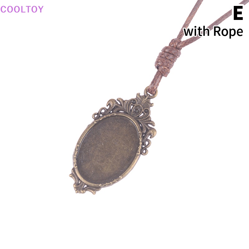 Cooltoy Đế Trống Hình Oval 18 * 25mm Làm Mặt Dây Chuyền DIY Kèm Dây Đeo Cổ Điển