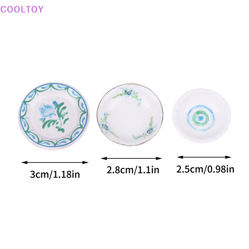 Set 2 Đĩa Đựng Thức Ăn Tỉ Lệ 1: 12 Dùng Trang Trí Nhà Búp Bê