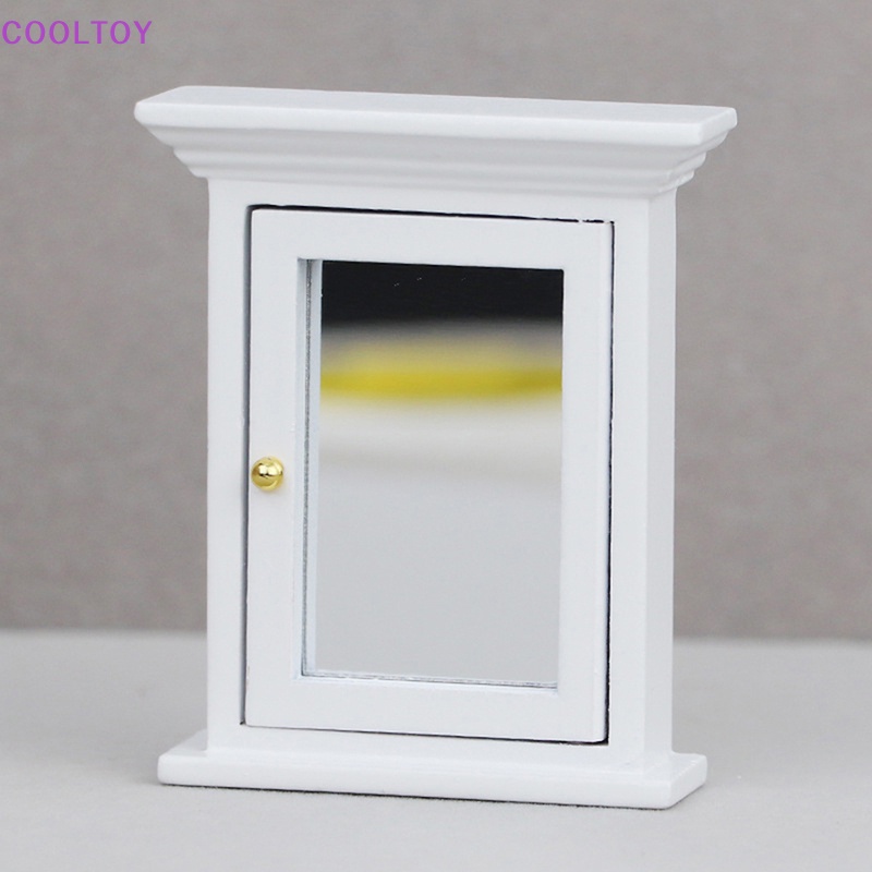 Cooltoy Tủ Quần Áo Trung Quốc Mini Tỷ Lệ 1 / 12 Có Gương Trang Trí Nhà Búp Bê
