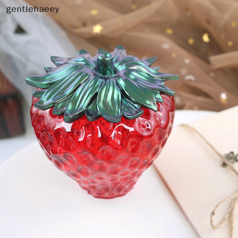 Khuôn Silicone Làm Trang Sức Hình Trái Dâu Tây Có Nắp Đậy Tiện Dụng