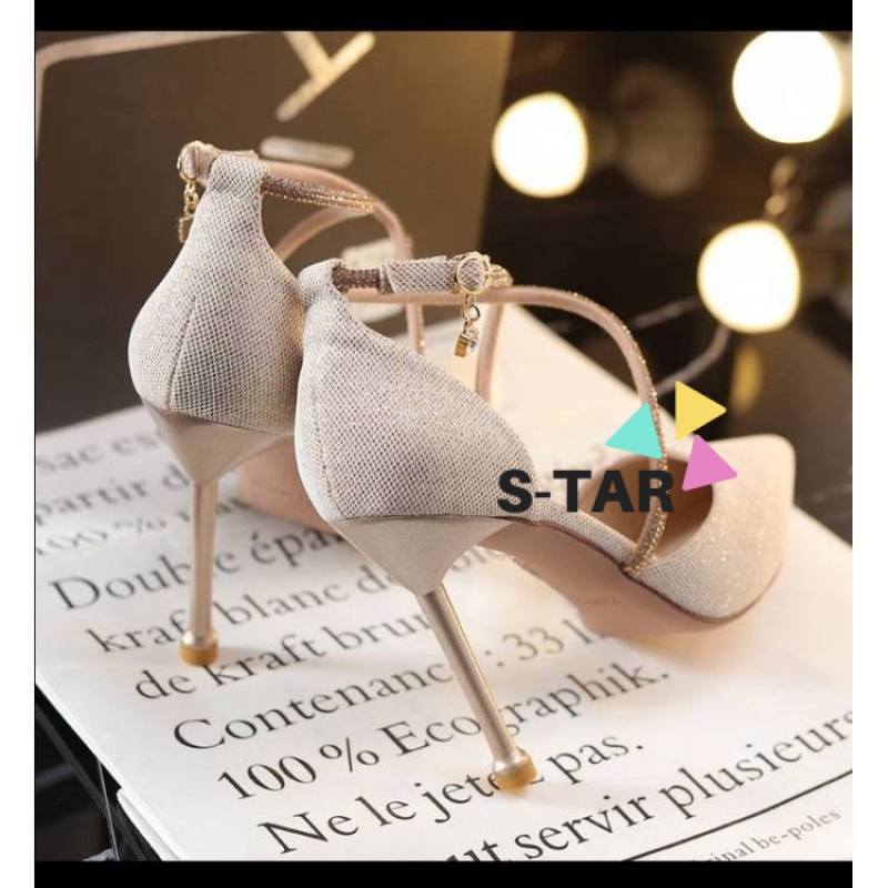 Giày Cao Gót Mùa Hè 2023 Quai Chéo Phong Cách Pháp Cho Nữ