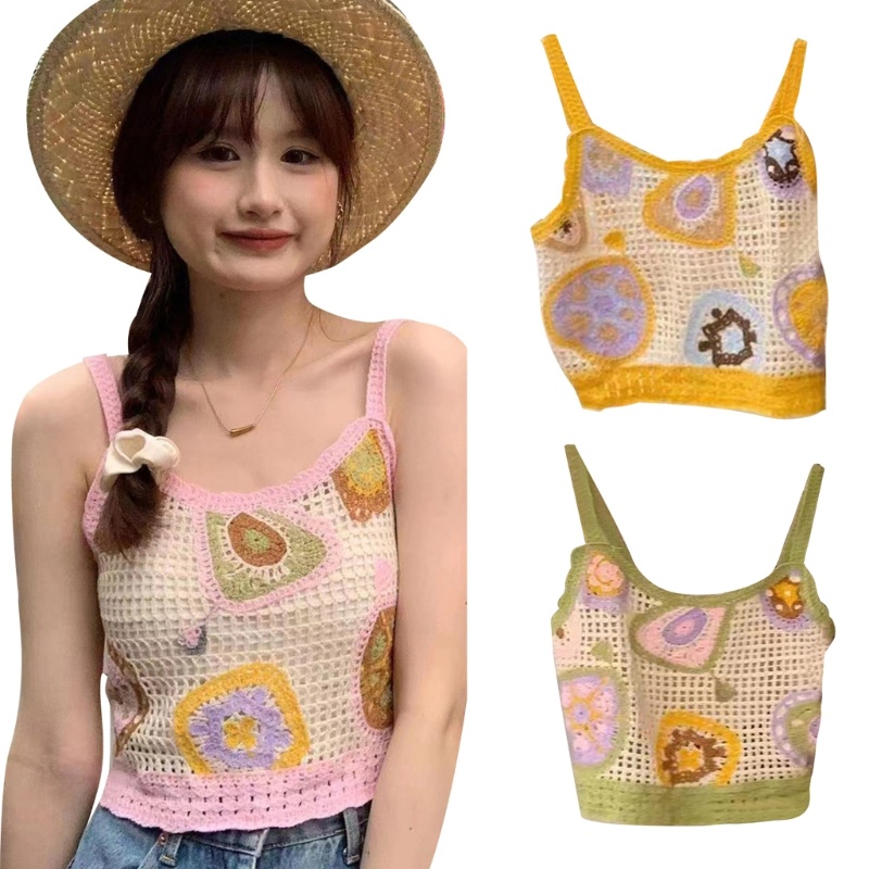 Áo Tank Top Không Tay Thêu Tay Nhiều Màu Thời Trang Mùa Hè Dành Cho Nữ