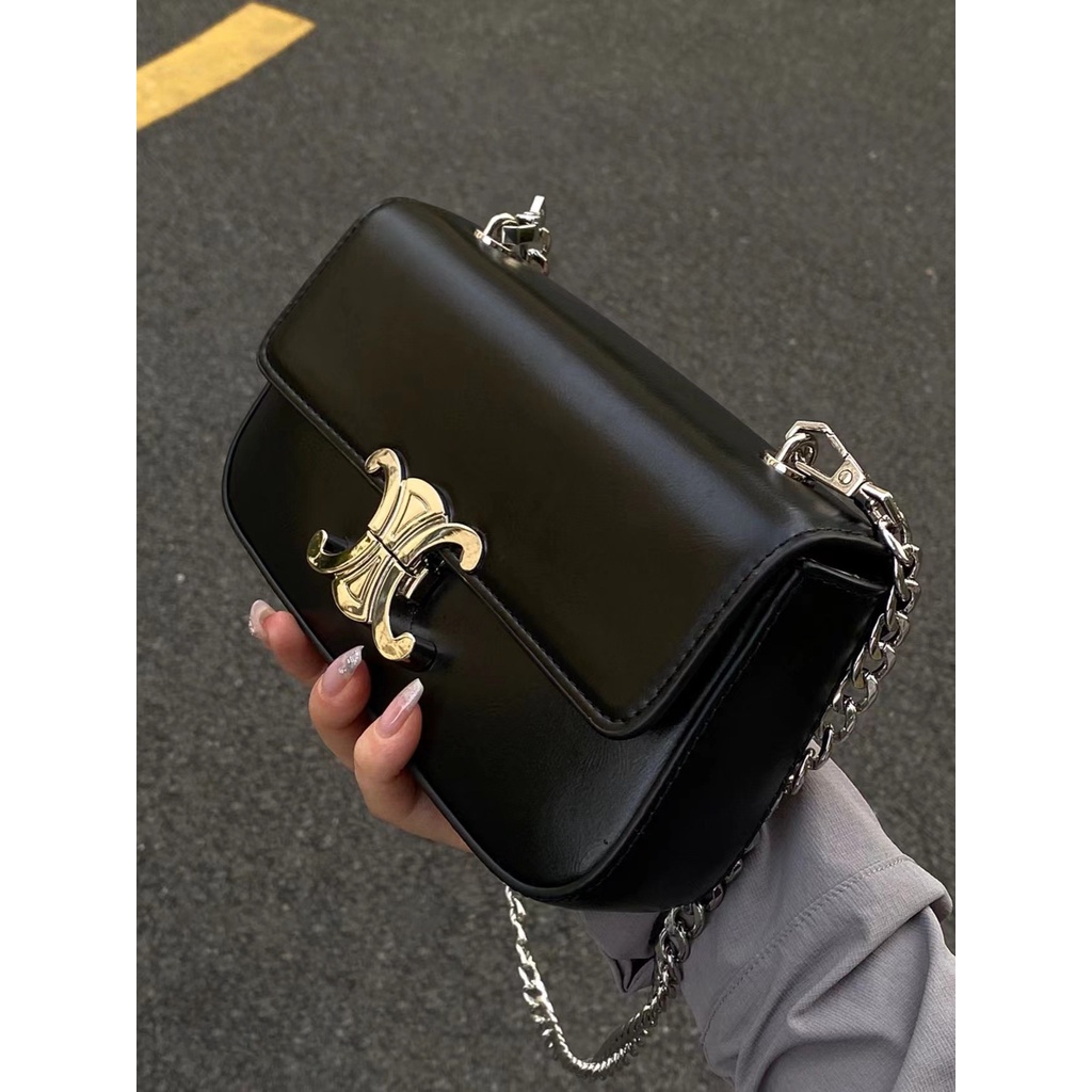 Túi Da PU Đeo Chéo Màu Trơn Thời Trang Hàn Quốc Cho Nữ