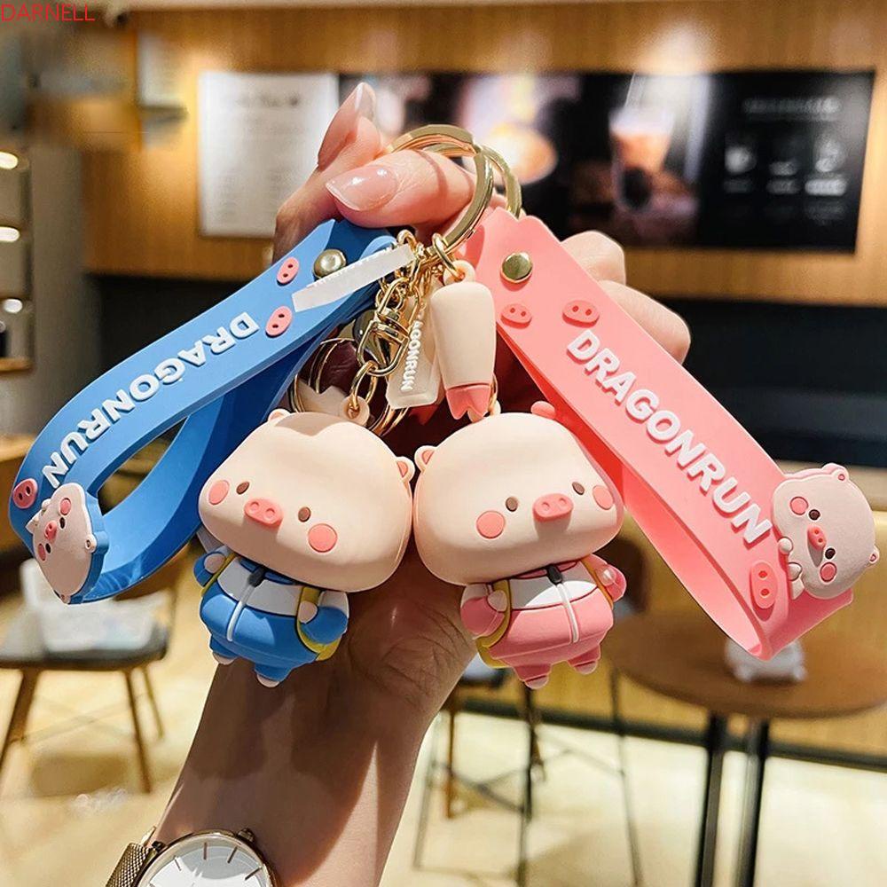 Móc Khóa Hình Heo Nhồi Bông Ba Chiều Dễ Thương