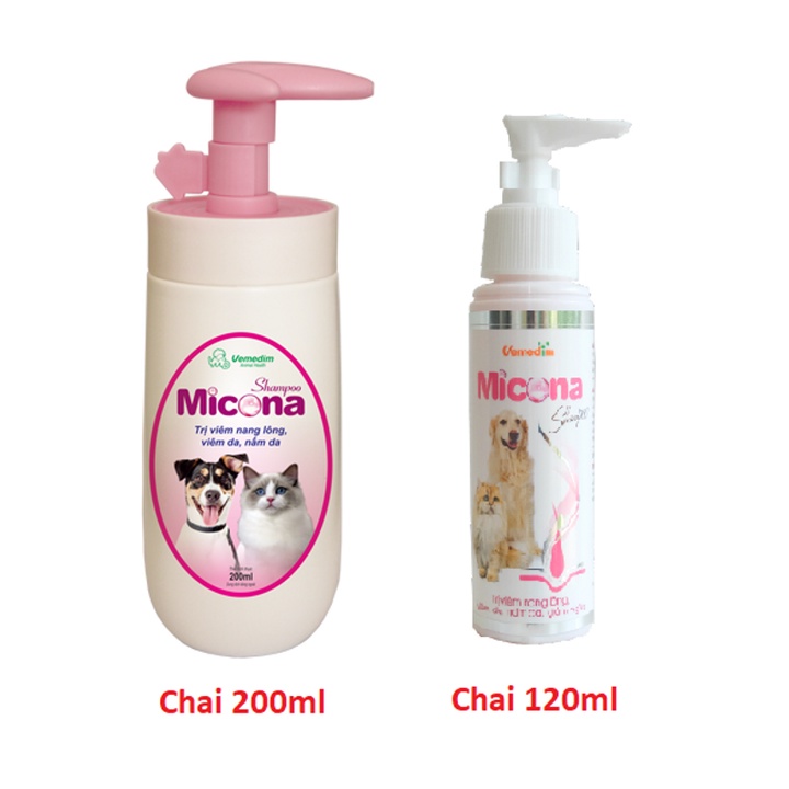 Sữa tắm micona cho chó mèo bị viêm da, nấm da, viêm nang lông, ghẻ da, khử mùi hôi chó mèo