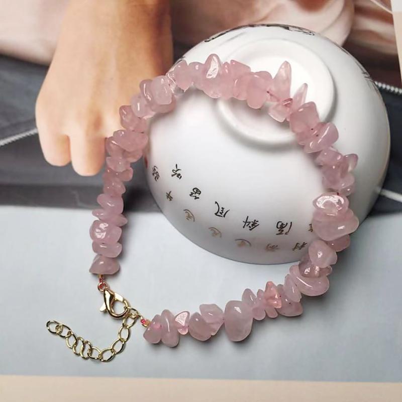 Vòng Tay Hoa Hồng Pha Lê Tự Nhiên
