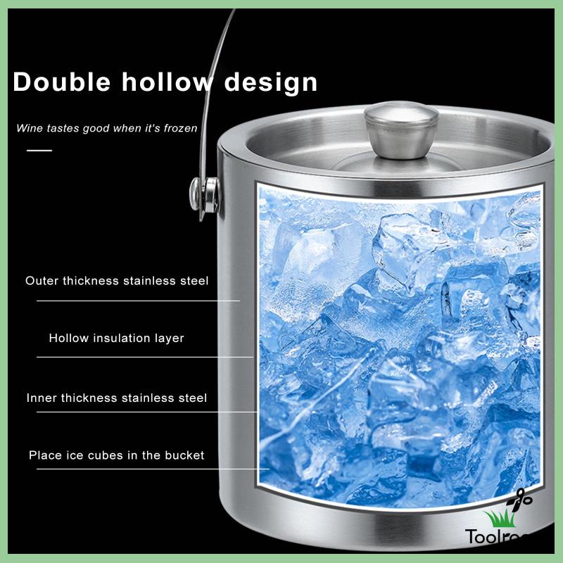 Xô Đựng Đá Bằng Thép Không Gỉ 1.6L Tiện Dụng Cho Tiệc Cocktail