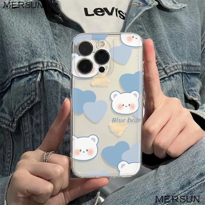 ✅Ốp Điện Thoại Mềm Chống Sốc In Hình Gấu 6In Đơn Giản Cho Iphone 14pro 11 max 1213 78