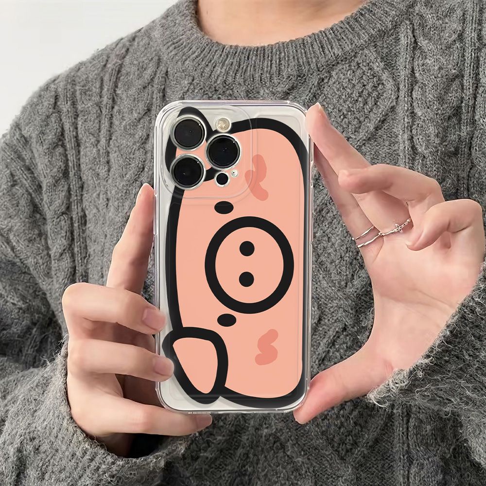 ✅Ốp Điện Thoại Mềm Chống Sốc Họa Tiết Heo Hồng 1MZY Cho iPhone12 1314pro Max116In78 plus