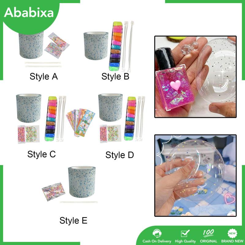 [Ababixa] Đồ Chơi Bong Bóng Đàn Hồi Không Dấu Vết Có Ống Hút Hai Mặt Tự Làm Đồ Thủ Công Giáo Dục Cho Bé Trai Bé Gái