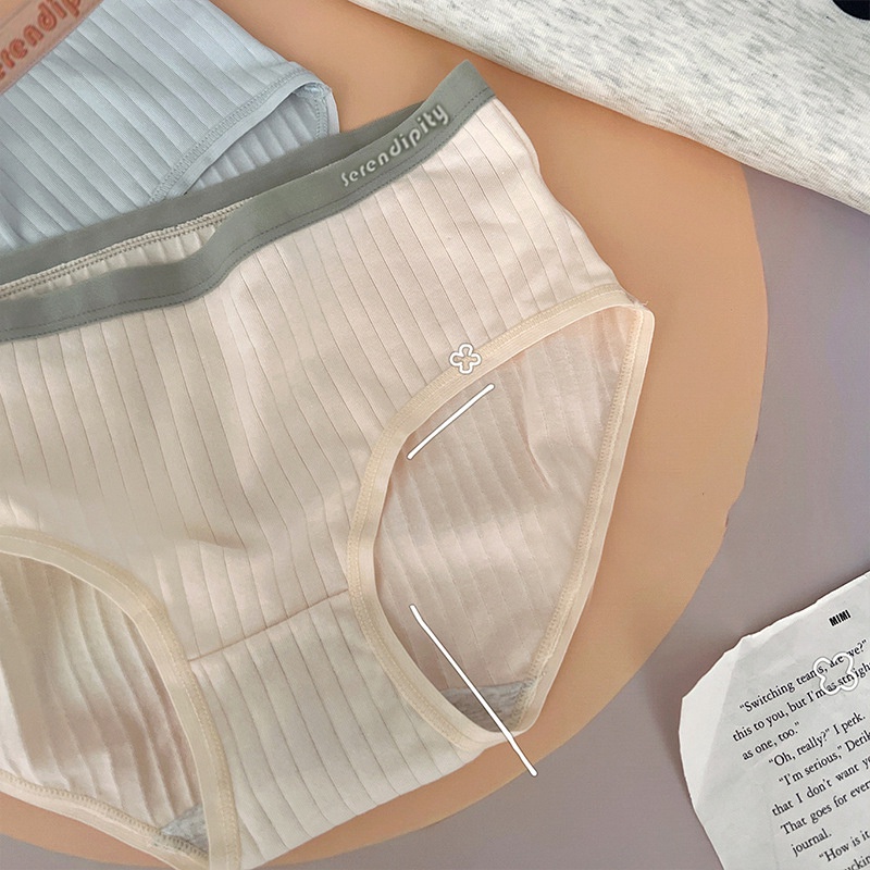 Quần Lót Tam Giác Lưng Vừa Chất Liệu Cotton Thoáng Khí Màu Sắc Đa Dạng Cho Nữ