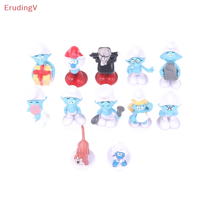 [ErudingV] Đồ Chơi Mô Hình Nhân Vật Hoạt Hình Smurfs PVC Trang Trí Bánh Kem [Mới] 12 Phong Cách
