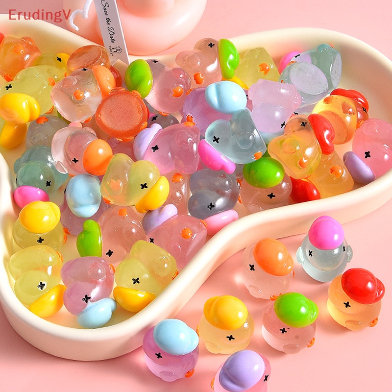 Bộ 5 Chú Vịt Dạ Quang Bằng Nhựa Resin Dùng Trang Trí Sổ Tay DIY
