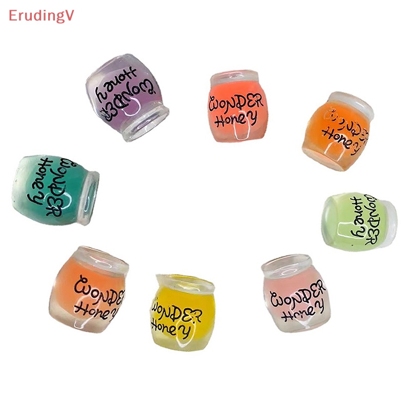 Bộ 2 Hũ Mật Ong Mini Bằng Nhựa Resin Dạ Quang Trang Trí Tiểu Cảnh / Nhà Búp Bê