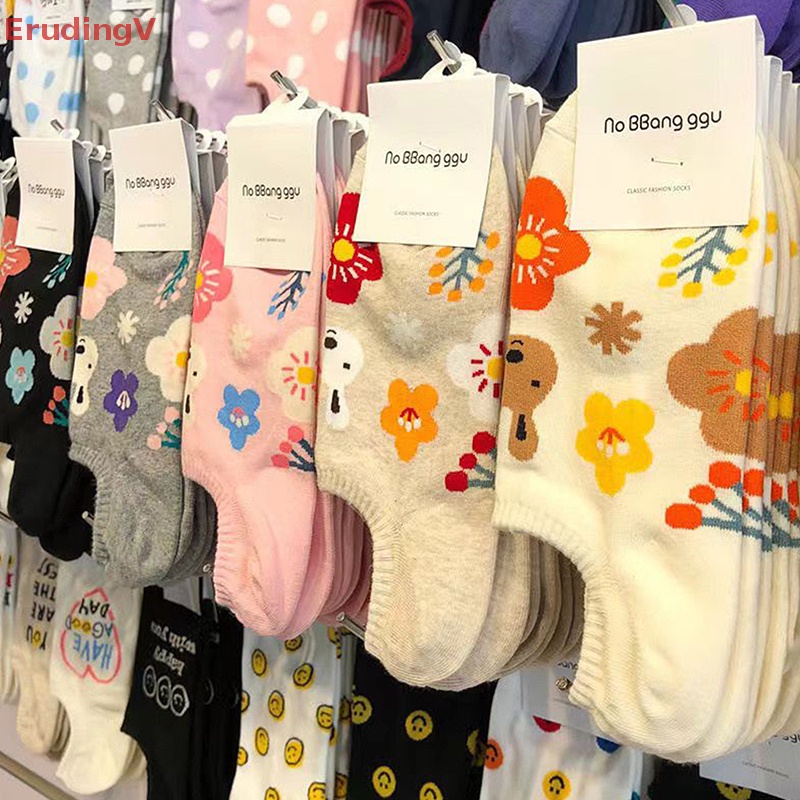 [ErudingV] Vớ Thuyền Chống Trượt Miệng Nông In Hình Thỏ Ngọt Ngào Dễ Thương Cho Nữ [Mới]