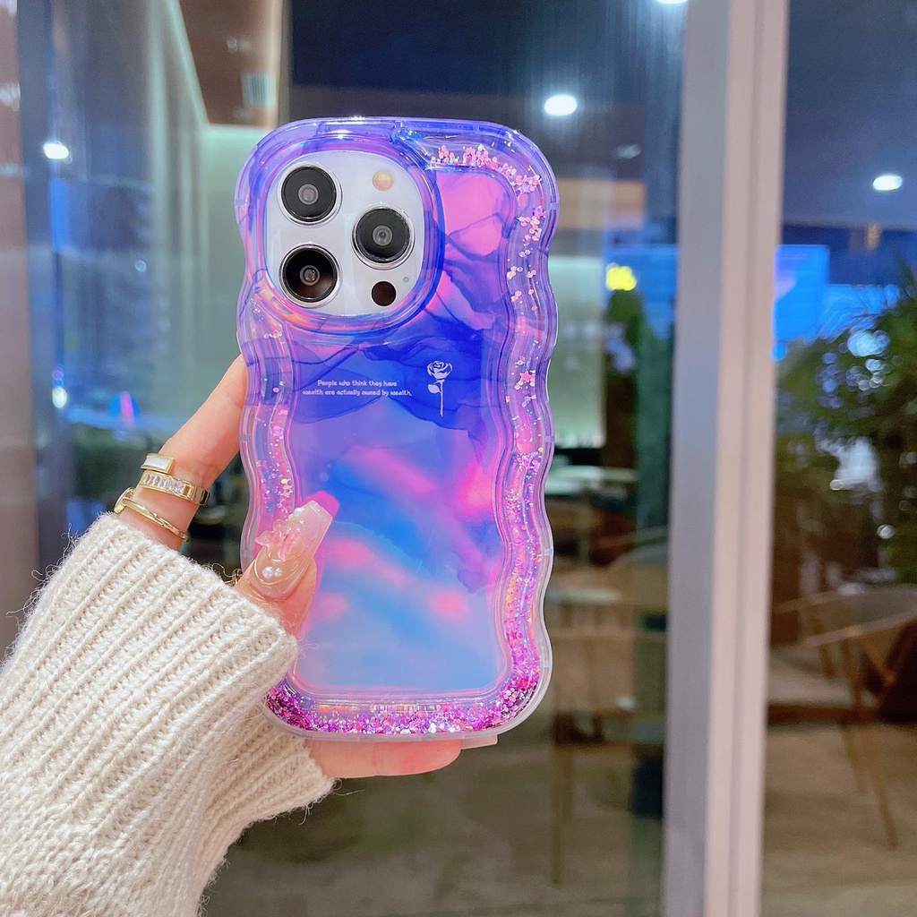 Ốp Điện Thoại TPU Mềm Trong Suốt Phối Kim Tuyến Nước Chống Sốc Cho iPhone 12 13 14 Pro Max