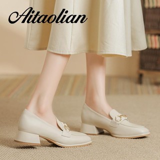 Giày Lười Da Đế Dày 3cm Thời Trang Cho Nữ