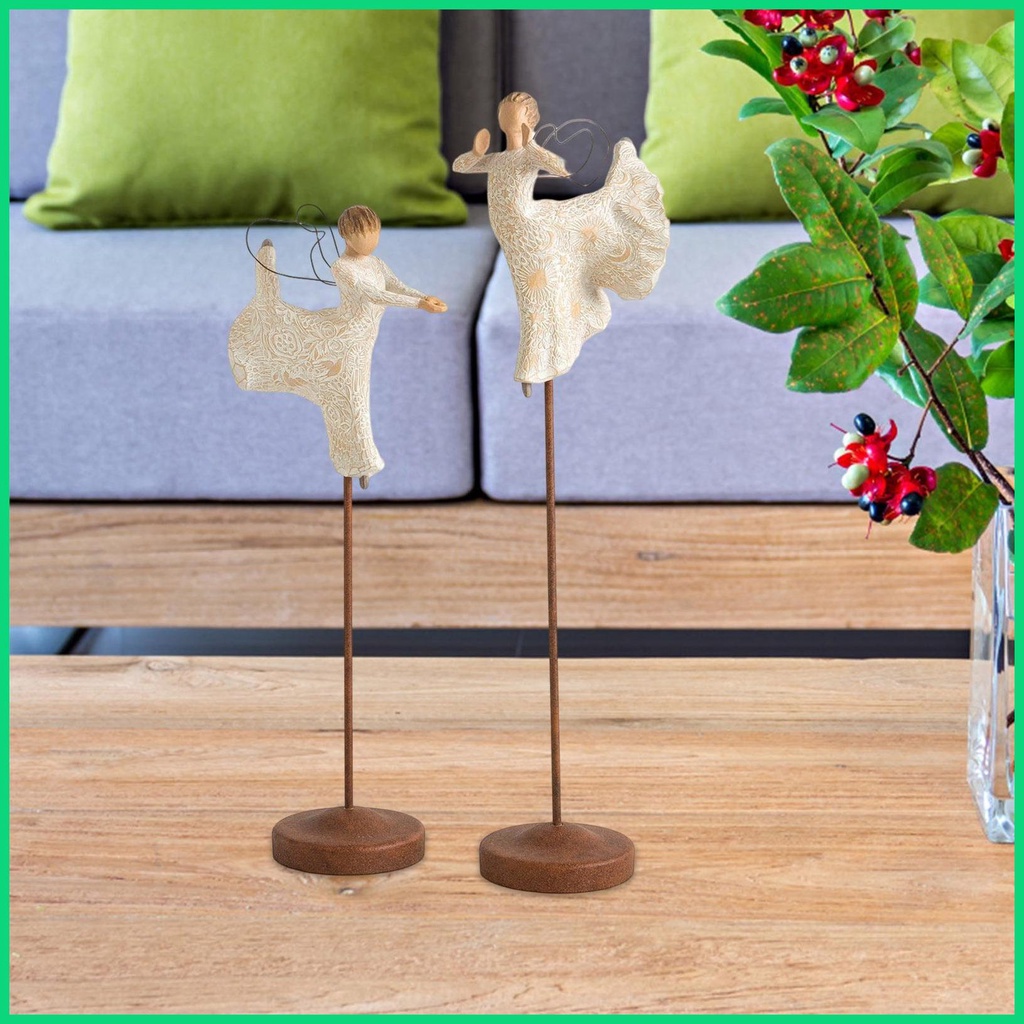 Set 2 Tượng Thiên Thần Manger Bằng Nhựa Resin Để Bàn Trang Trí Giáng Sinh