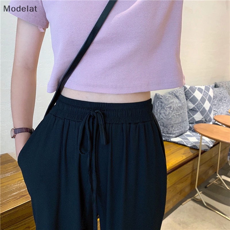 Mfc Quần ống rộng Lưng Cao Màu Trơn Phong Cách Hàn Quốc Thời Trang Mùa Xuân Cho Nữ