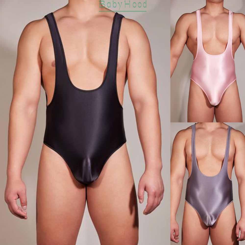 Shiny Men's Backless Sleeveless Thong Leotard Bodysuit Underwear Fitness Swimwear#BBHOOD