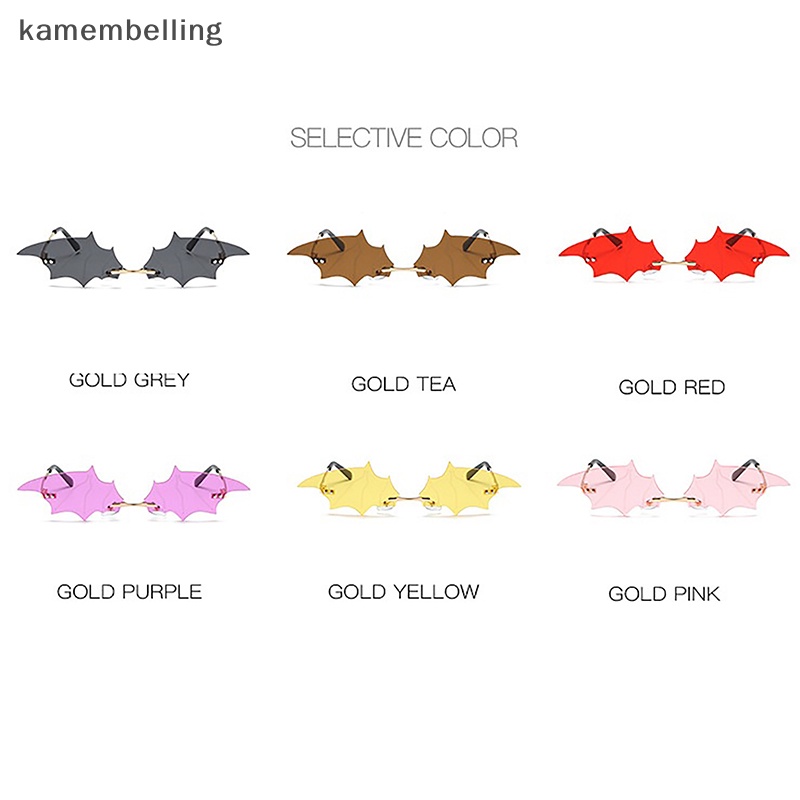 Kamembelling Kính Mát Gọng Tròng Hình Dơi Không Viền Thời Trang Cho Nam Và Nữ