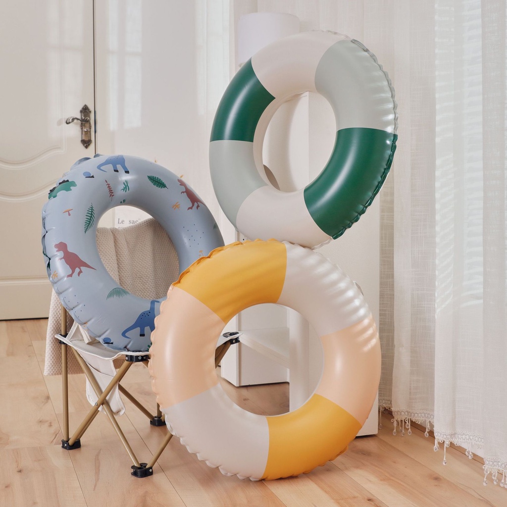 Phao Bơi Bơm Hơi Dày Dặn Hình Quả Cherry Kẻ Sọc Kiểu Vintage Dễ Thương Cho Bé