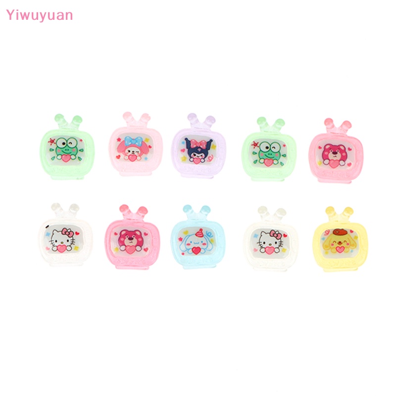 Bộ 5 Tượng Gấu / Dâu Tây Mini Bằng Nhựa Resin Phát Quang Trang Trí Mới